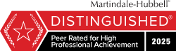 Martindale-Hubbell | Peer Rated for High Professional Achievement 2025 Award